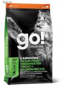 [go! SOLUTIONS] Feline CARNIVORE GRAIN-FREE FRESHWATER TROUT+SALMON RECIPE Cat Dry Food 08lbs 